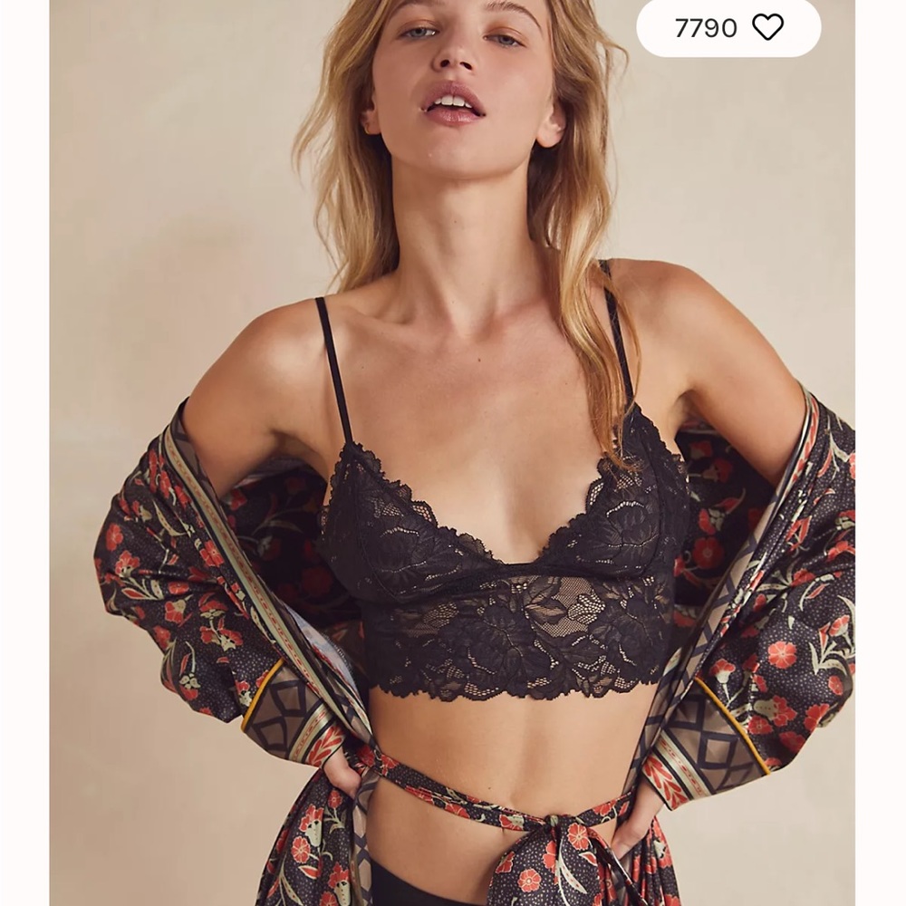 Free People Everyday Lace Longline Bralette 2 SET